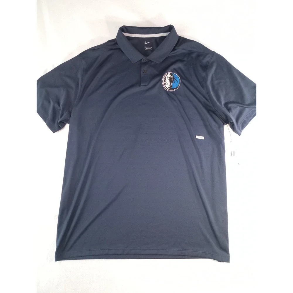 New Nike Golf Polo Shirt XXL Dallas Mavericks NBA Dri Fit Mens Blue NWT